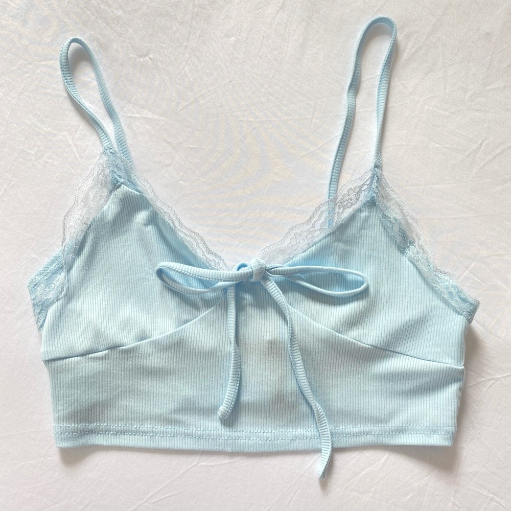 Zaful light blue crop top